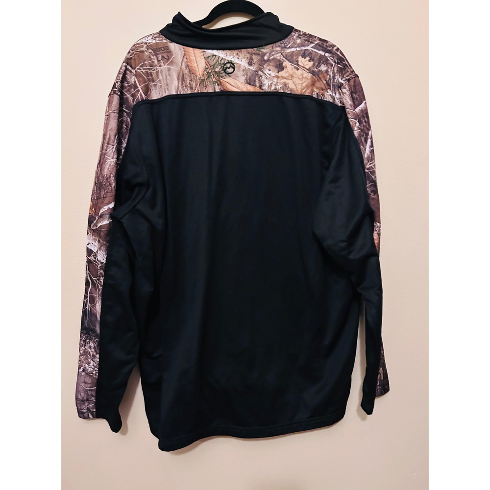 Magellan Outdoors Pullover Mens 2XL Black Camo Excellent Quarter Zip Realtree